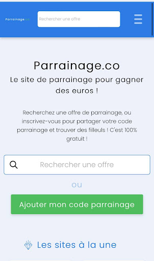 Android application Parrainage.co screenshort