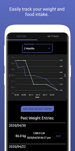 Android application MyWeigh: Track Weight & Intake screenshort