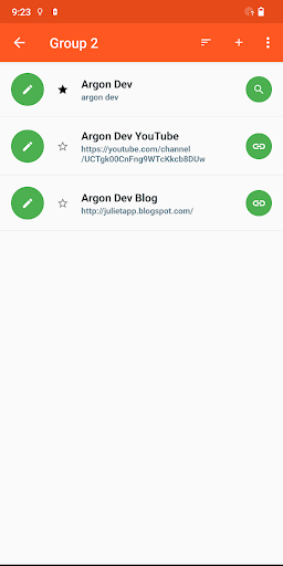 Android application Bookmark Manager screenshort