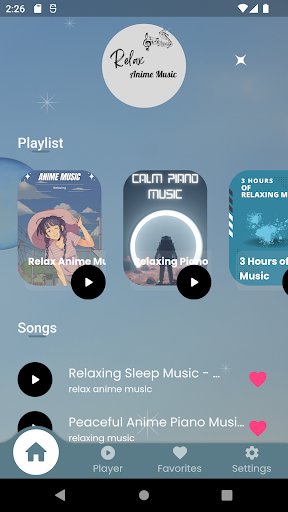 Android application Relax Anime Music screenshort