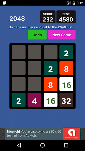 2048 Game Screen 2
