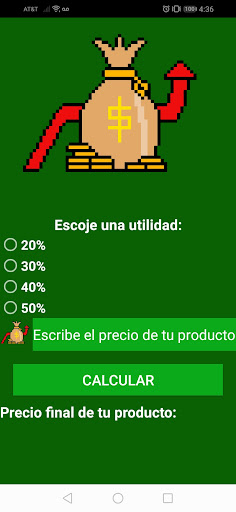 Android application Calculador de precios screenshort