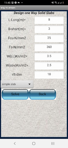 Android application RC Slab Design screenshort