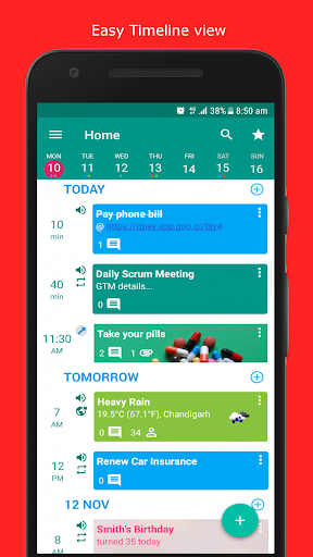 Android application Pi Reminder: Tasks & Alarms screenshort