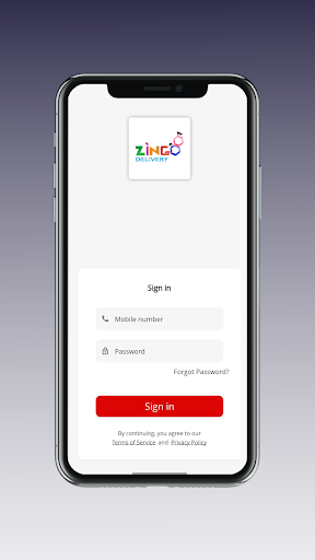 Android application Zing Delivery screenshort
