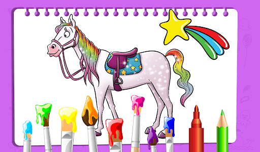 Glitter Horse and Pony Coloring