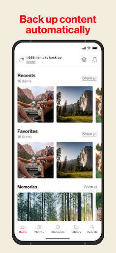 Screenshot of Verizon Cloud