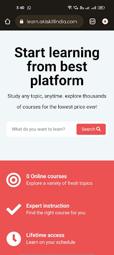 Android application Aki Skill India screenshort
