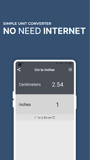 Cm to Inches Length Converter Screen 2