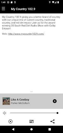 Android application My Country 102.9 screenshort