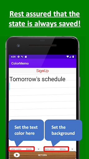 ColorMemo Screen 2