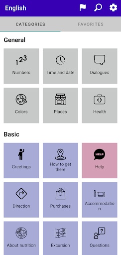 Android application English phrasebook for tourist screenshort