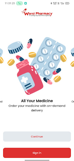 Android application Warsi Pharmacy screenshort