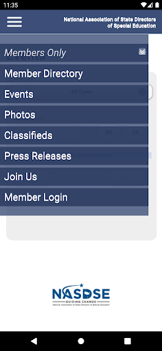 NASDSE Mobile App Screen 2