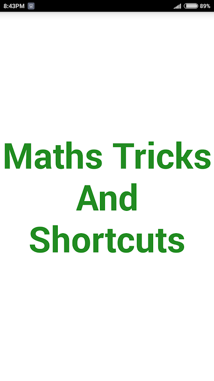 Maths Tricks And Shortcuts - 3.1.6 - (Android)