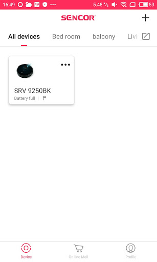 Android application SENCOR Robotics screenshort