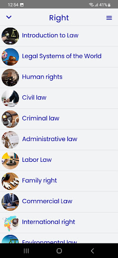 Android application Law Course screenshort