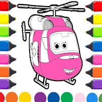 SUPER-WINGS PAINT CARTOON AND LEARN COLORS