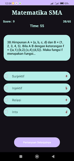 Android application Matematika SMA screenshort