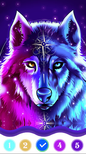 Neon Coloring Book Offline, Paint by Number Games