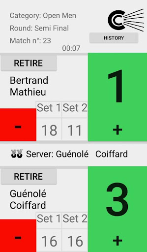 Android application Crossminton Counter screenshort