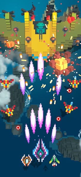 Sky Wings: Pixel Fighter 3D MOD APK screenshot