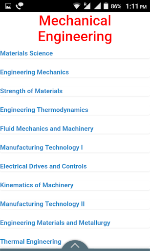 Android application Mechanical Engineering Study screenshort