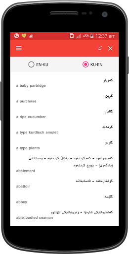 Shwan Dictionary Screen 3