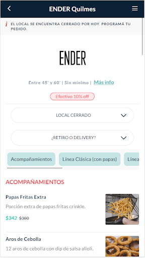Android application ENDER screenshort