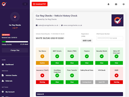 Car Reg Checks - Trade