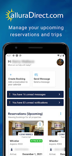 Android application alluraDirect Vacation Rentals screenshort