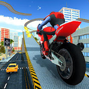 Superheroes Mega Ramp  Bike Racing Game