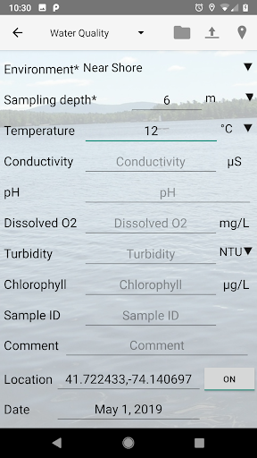 Android application Lake Observer screenshort