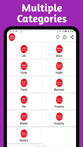 Android application USA Insurance screenshort