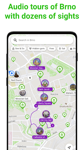 Android application Brno Audio Guide by SmartGuide screenshort