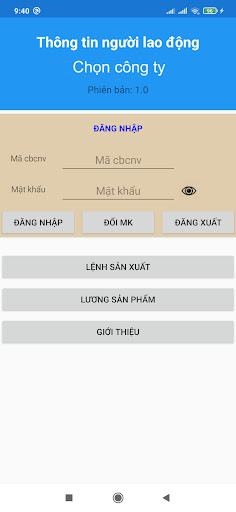 Android application Lệnh sản xuất TKV screenshort