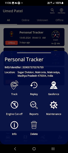 Android application SpatioTrack screenshort