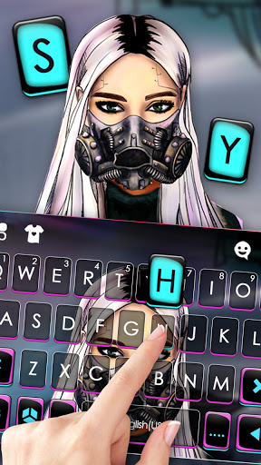 Cyberpunk Mask Keyboard Backgr Screen 2