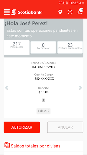 Android application Telebanking móvil - Scotiabank screenshort