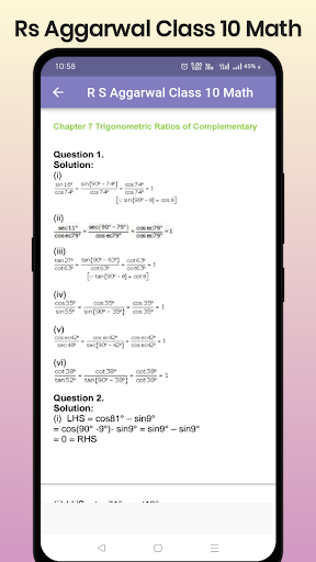 Rs Aggrawal Class 10 Math Screen 3