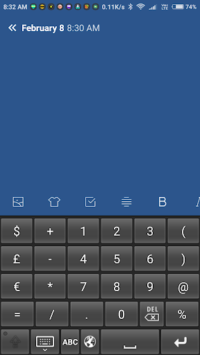 Alphabetical Keyboard Screen 3