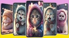 Cute Cat Cartoon Wallpaperのおすすめ画像2