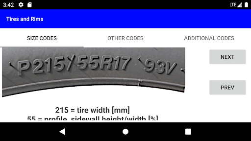Android application Tires and Rims screenshort