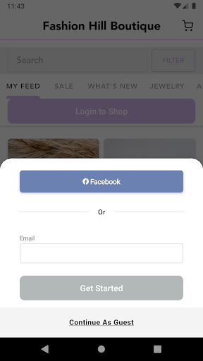 Android application Fashion Hill Boutique screenshort