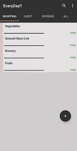 Android application EveryDay List Manager screenshort