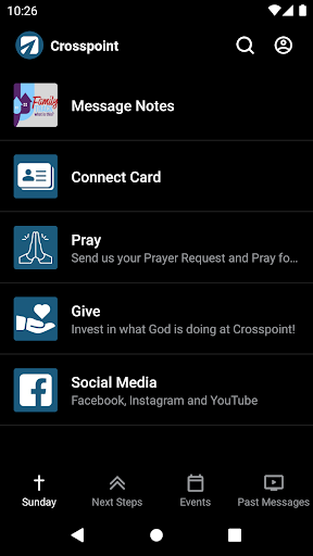 Android application CrosspointChurch.tv screenshort