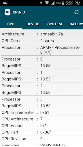 CPU-ID Screen 2