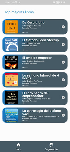Android application Resumen de libros con GPT chat screenshort