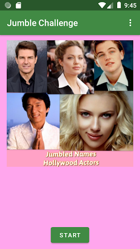 Android application Jumbled Names Hollywood Actors screenshort