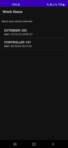 Aqualyd Winch Status Screen 3